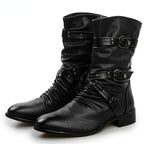 Men's Gothic Punk Rock Biker Boots – PU Leather