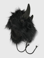 Black Gothic Faux Fur Winter Hat – 57cm