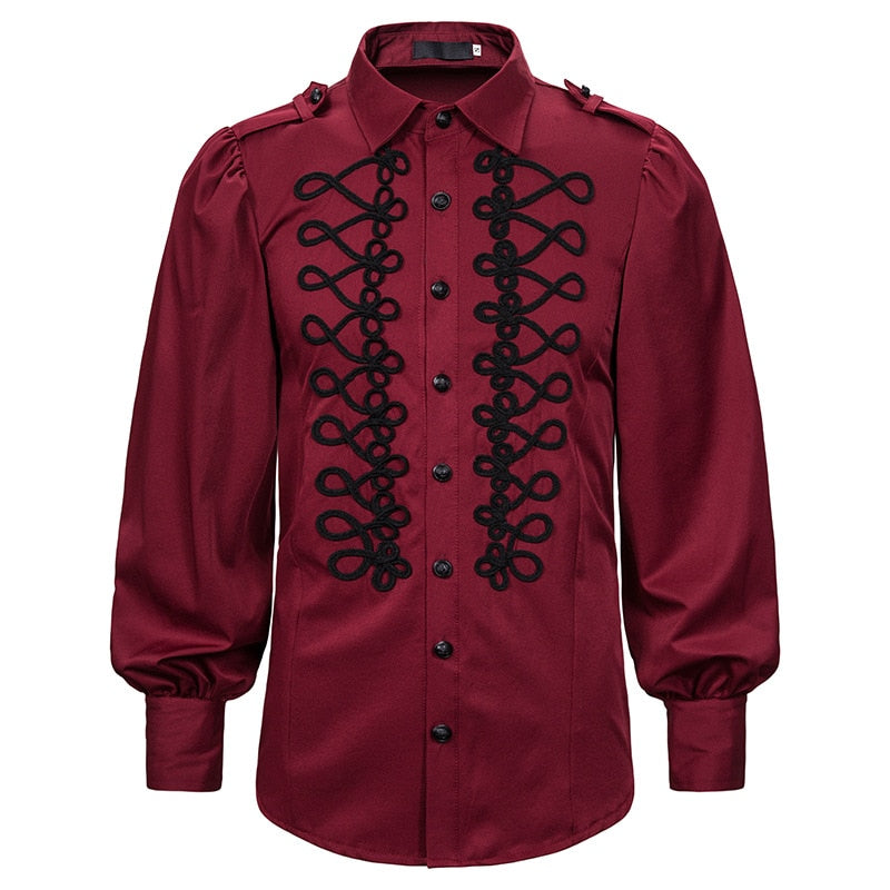 Men's Gothic Shirt – Black, Red & Blue