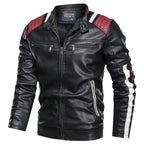 Men's Faux Leather Rider Jacket – Black, Red or Blue