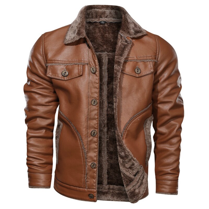 Men's Faux Leather Jacket – Black or Brown, XS–4XL