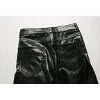 Men's Black Gothic Faux Leather Slim Pants