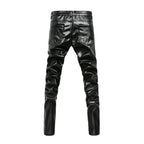 Men's Black Gothic Faux Leather Slim Pants