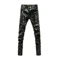 Men's Black Gothic Faux Leather Slim Pants