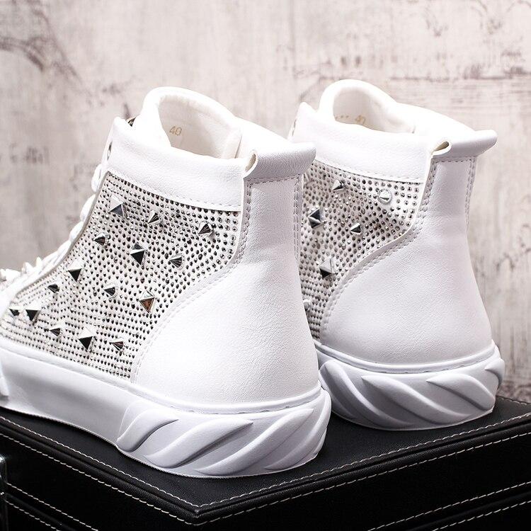 Men's Gothic Studded Rivet Casual Shoes – Black & White