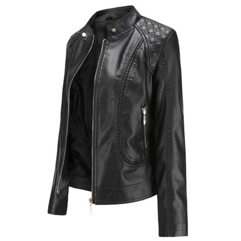 Women's Faux Leather Jacket – 5 Colours, S–4XL