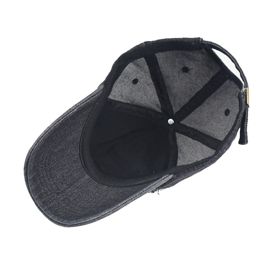 Men's Distressed Gothic Cap – Cotton, Black or Blue