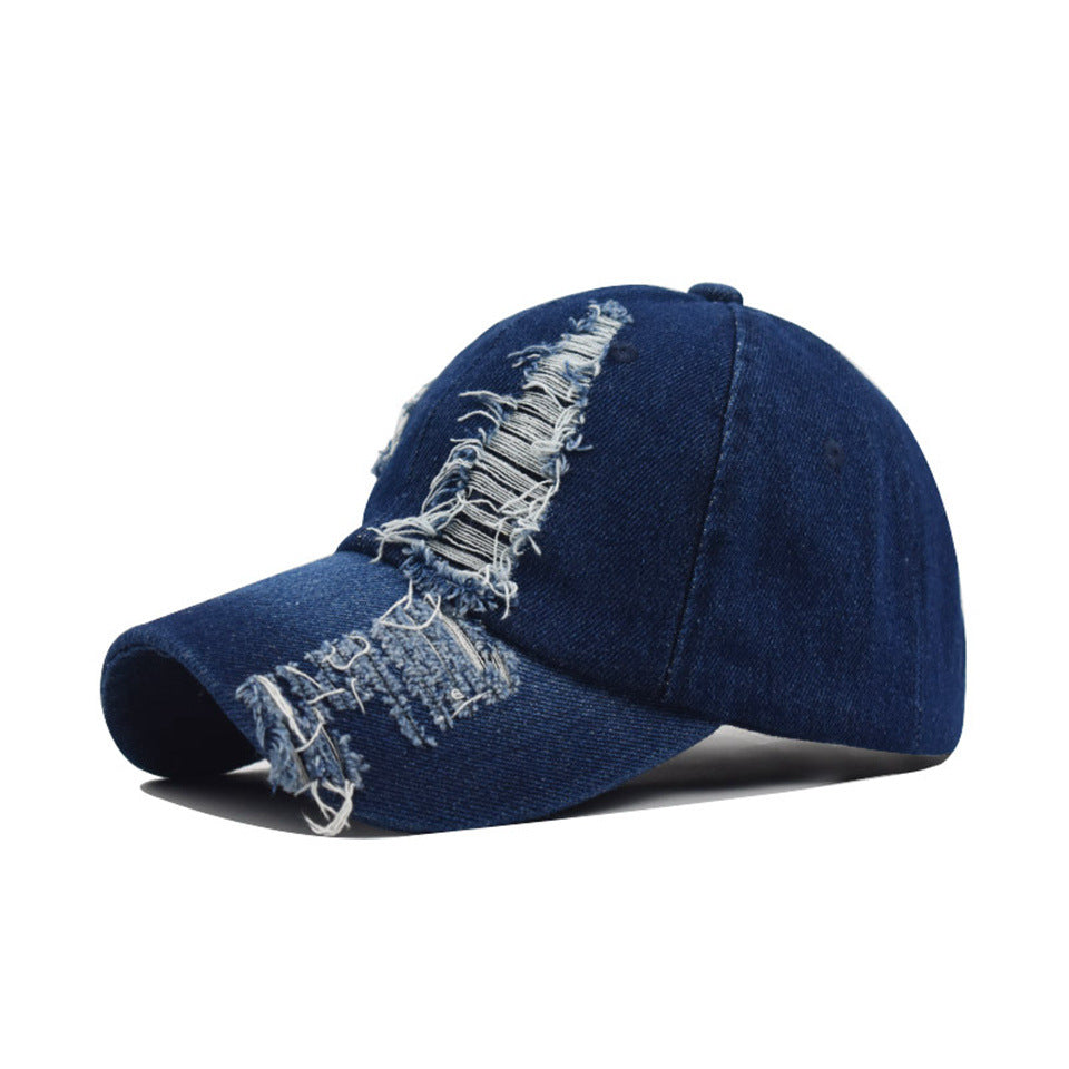 Men's Distressed Gothic Cap – Cotton, Black or Blue