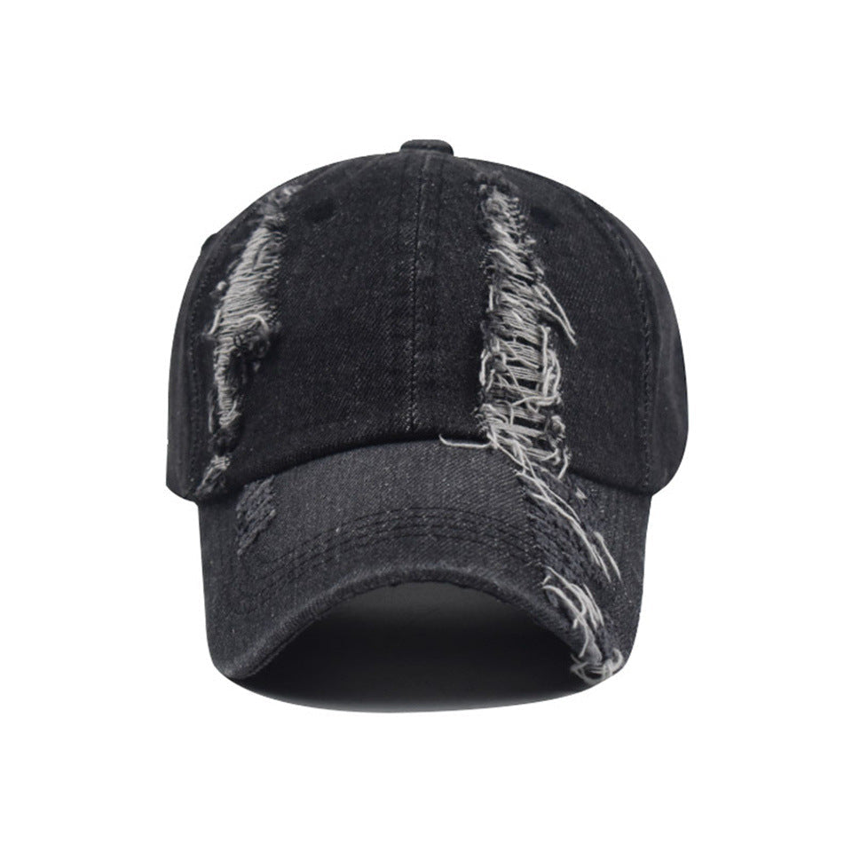 Men's Distressed Gothic Cap – Cotton, Black or Blue