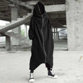 Men's Long Hooded Coat – Black or Grey, Sizes S–5XL
