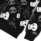Women's Skull Hoodie – Black, Oversized Fit