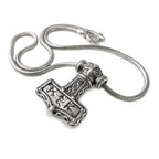 Gothic Viking Bindrune Thor's Hammer Pendant – Pewter