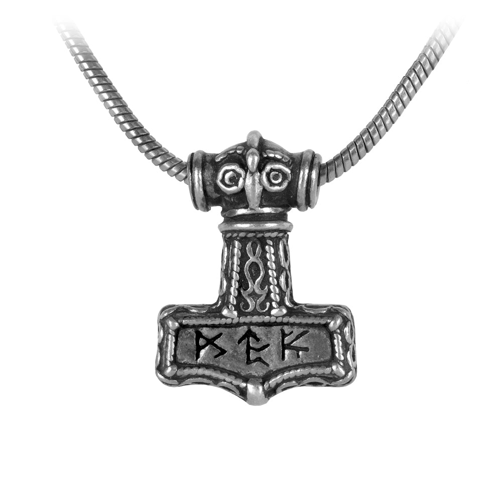 Gothic Viking Bindrune Thor's Hammer Pendant – Pewter