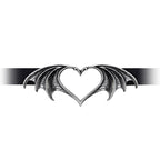 Nocte Amor Bat-Wing Heart Choker – Black