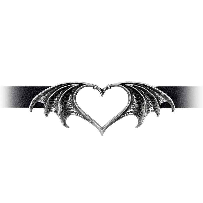 Nocte Amor Bat-Wing Heart Choker – Black