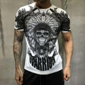 Men's Gothic Rhinestone Skull T-Shirt – Cotton
