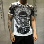 Men's Gothic Rhinestone Skull T-Shirt – Cotton