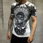 Men's Gothic Rhinestone Skull T-Shirt – Cotton