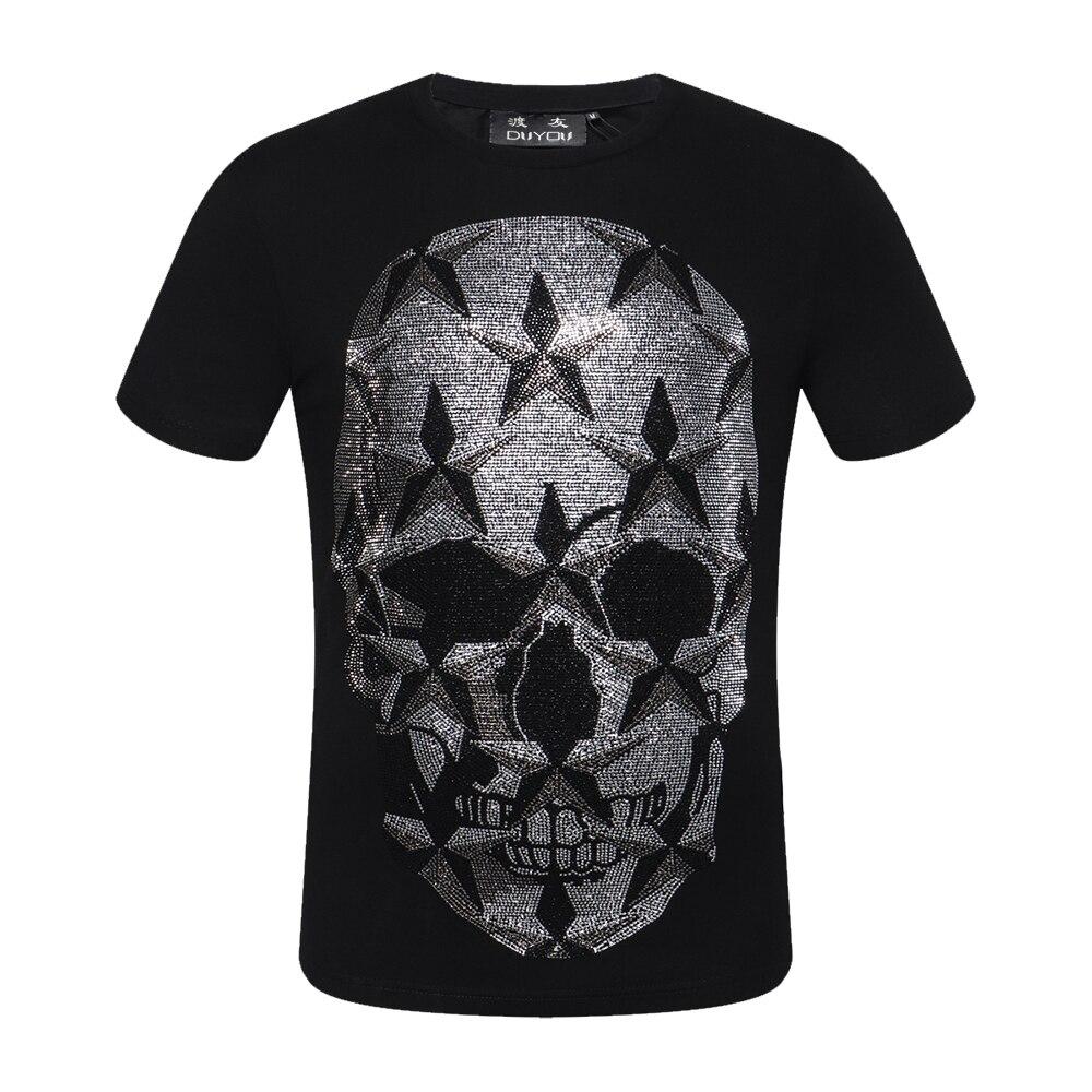 Men's Gothic Skull Print T-Shirt – Cotton Blend