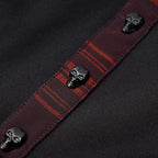 Women's Black & Red Plaid Skull Button Mini Dress – XS–4XL