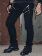 Men's Gothic Triple-Chain Trousers with Zippers