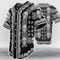 Men's Gothic Skull Baseball Jersey – Cotton Blend