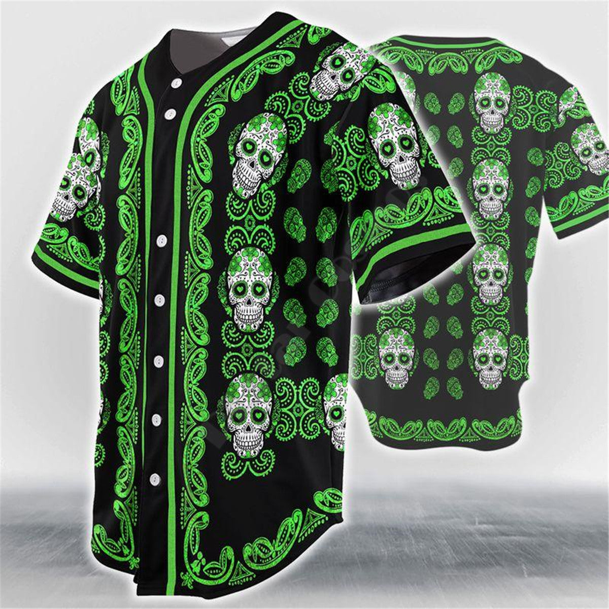 Men's Bonecrusher Skull Baseball Jersey – Gothic Print