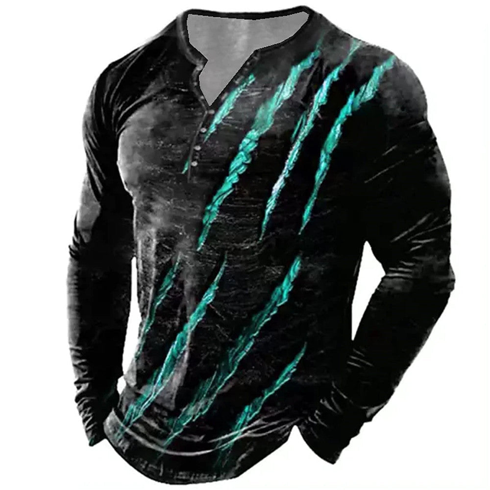 Men's Gothic Scarred Long Sleeve Shirt – Stretch Blend