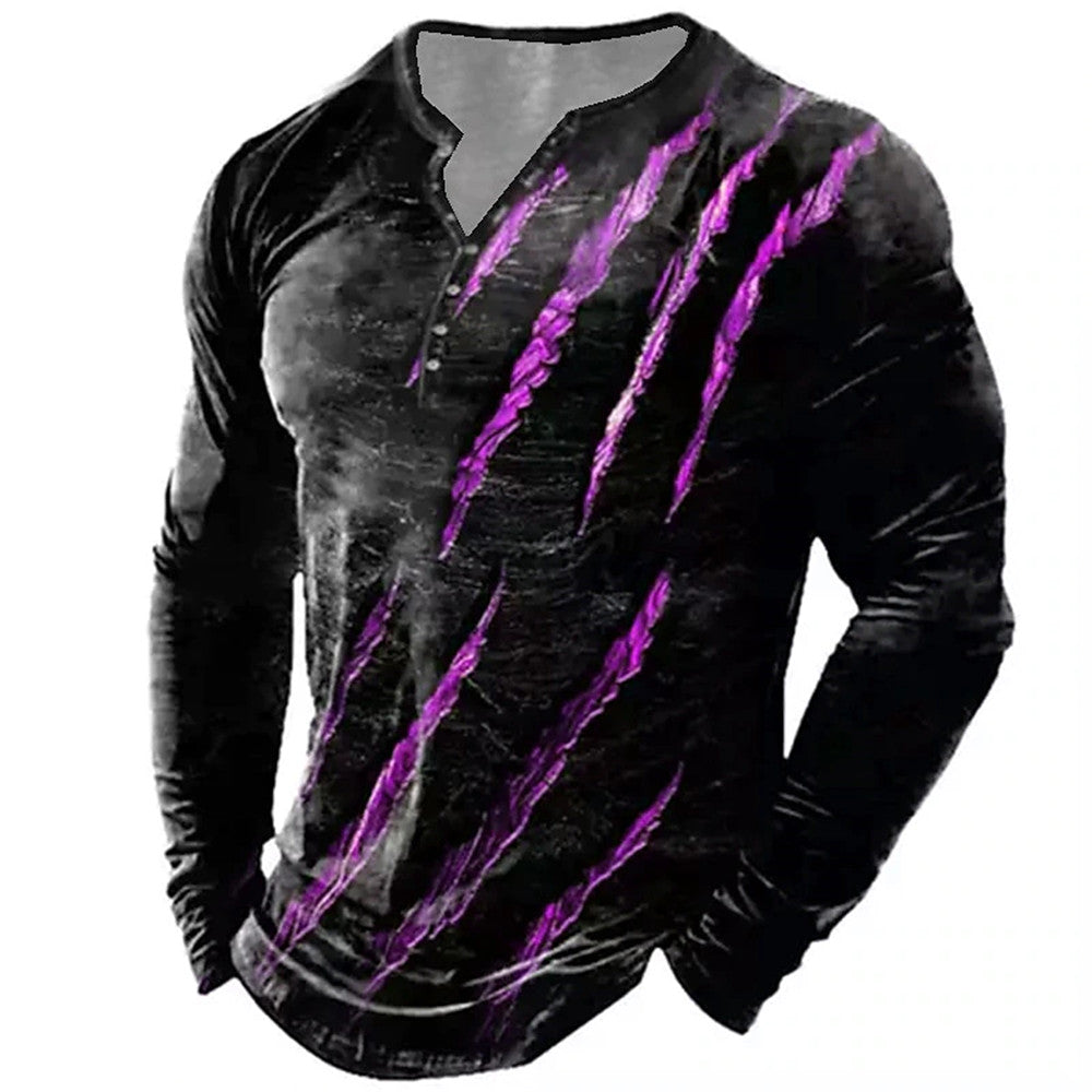 Men's Gothic Scarred Long Sleeve Shirt – Stretch Blend