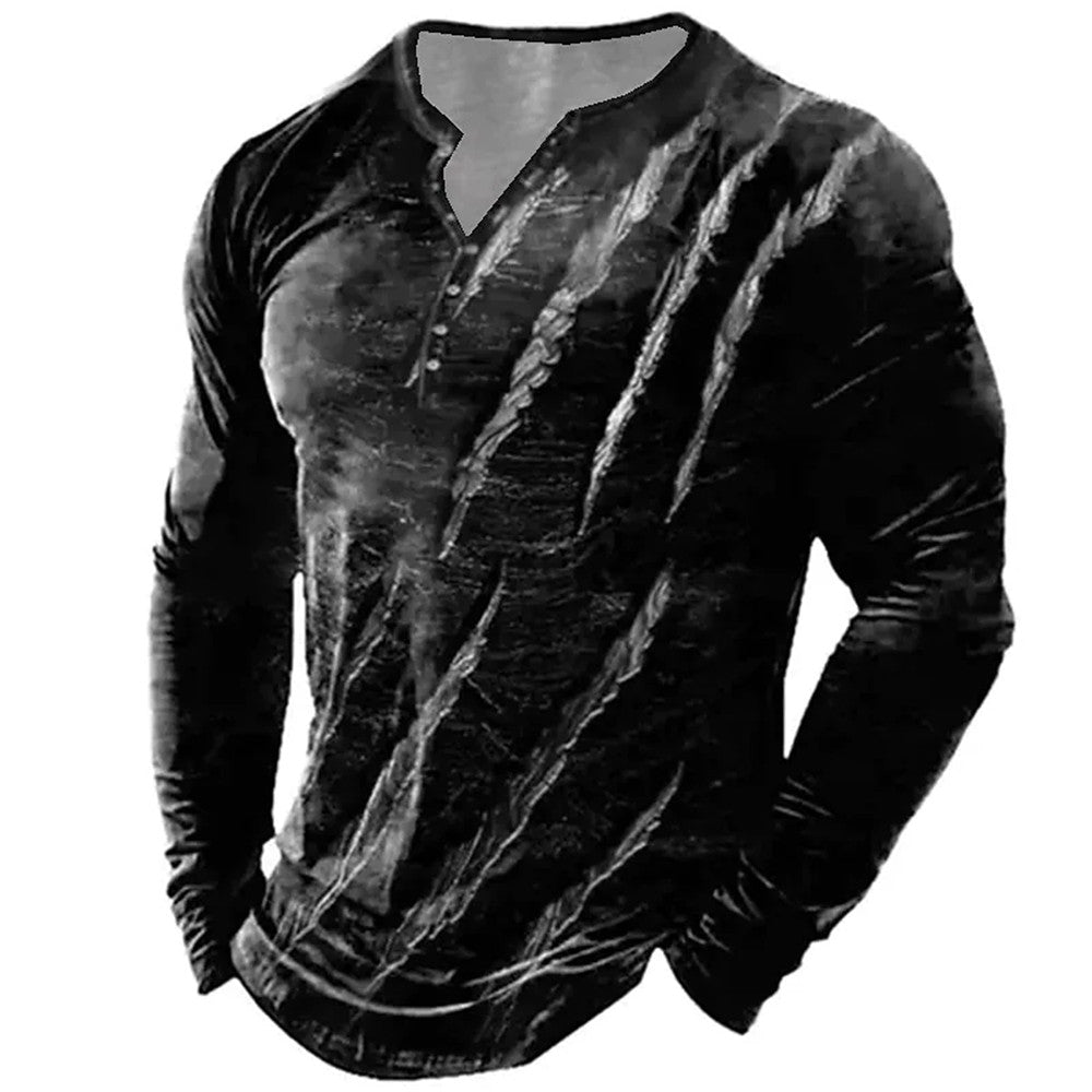 Men's Gothic Scarred Long Sleeve Shirt – Stretch Blend