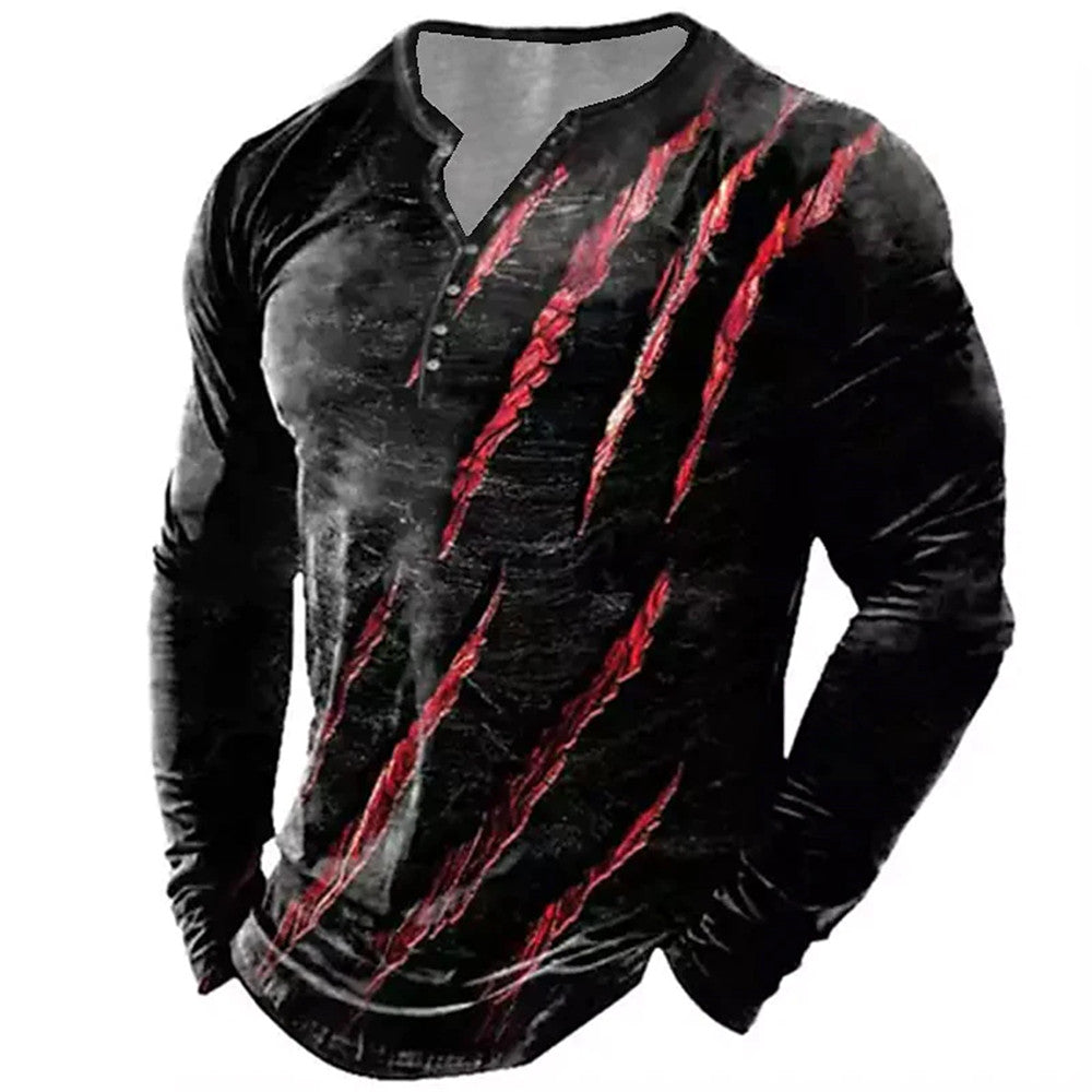 Men's Gothic Scarred Long Sleeve Shirt – Stretch Blend