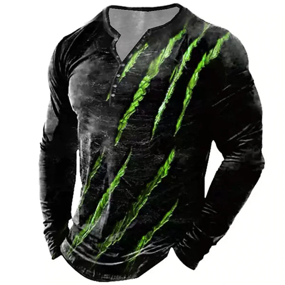 Men's Gothic Scarred Long Sleeve Shirt – Stretch Blend
