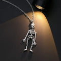 Men's Gothic Skeleton Pendant Necklace – Silver or Gold