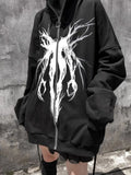 Black Oversized Full-Zip Hoodie