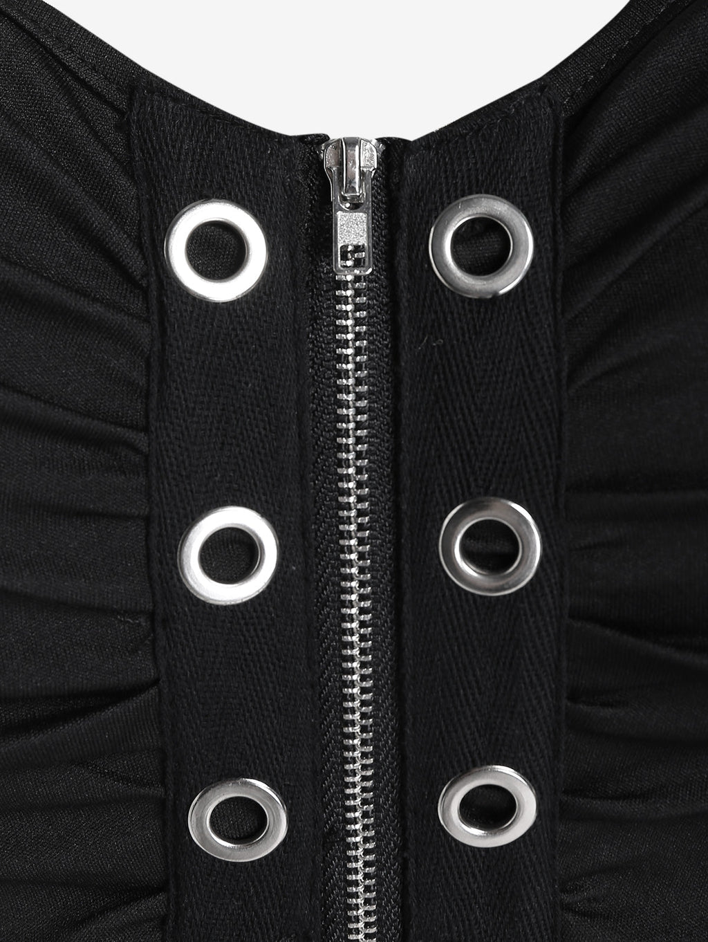 Women's Black Buckle-Strap Gothic Dress – S–4XL