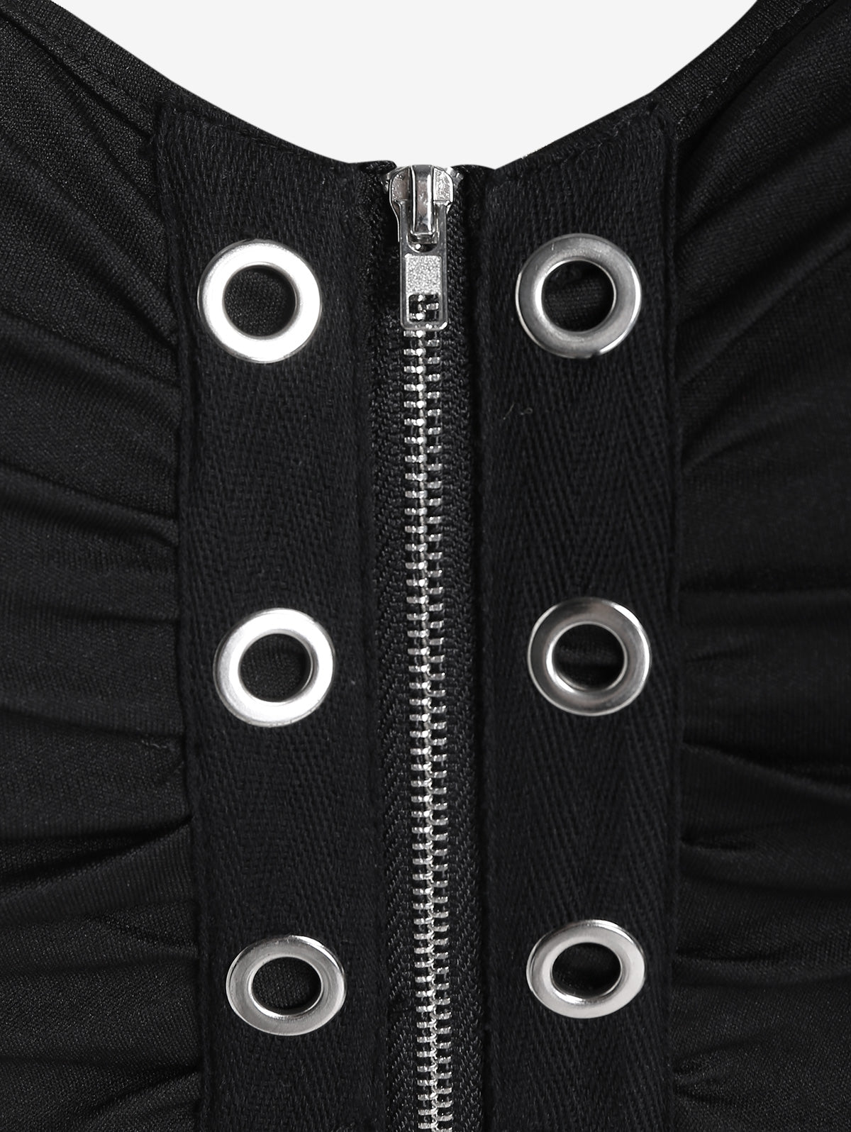 Women's Black Buckle-Strap Gothic Dress – S–4XL
