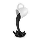 Floating Coffee Cup Resin Sculpture – Black & Brown