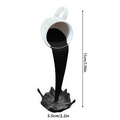 Floating Coffee Cup Resin Sculpture – Black & Brown