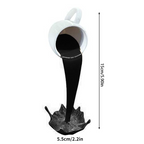 Floating Coffee Cup Resin Sculpture – Black & Brown