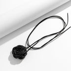 Gothic Velvet Rose Choker – Black & Red