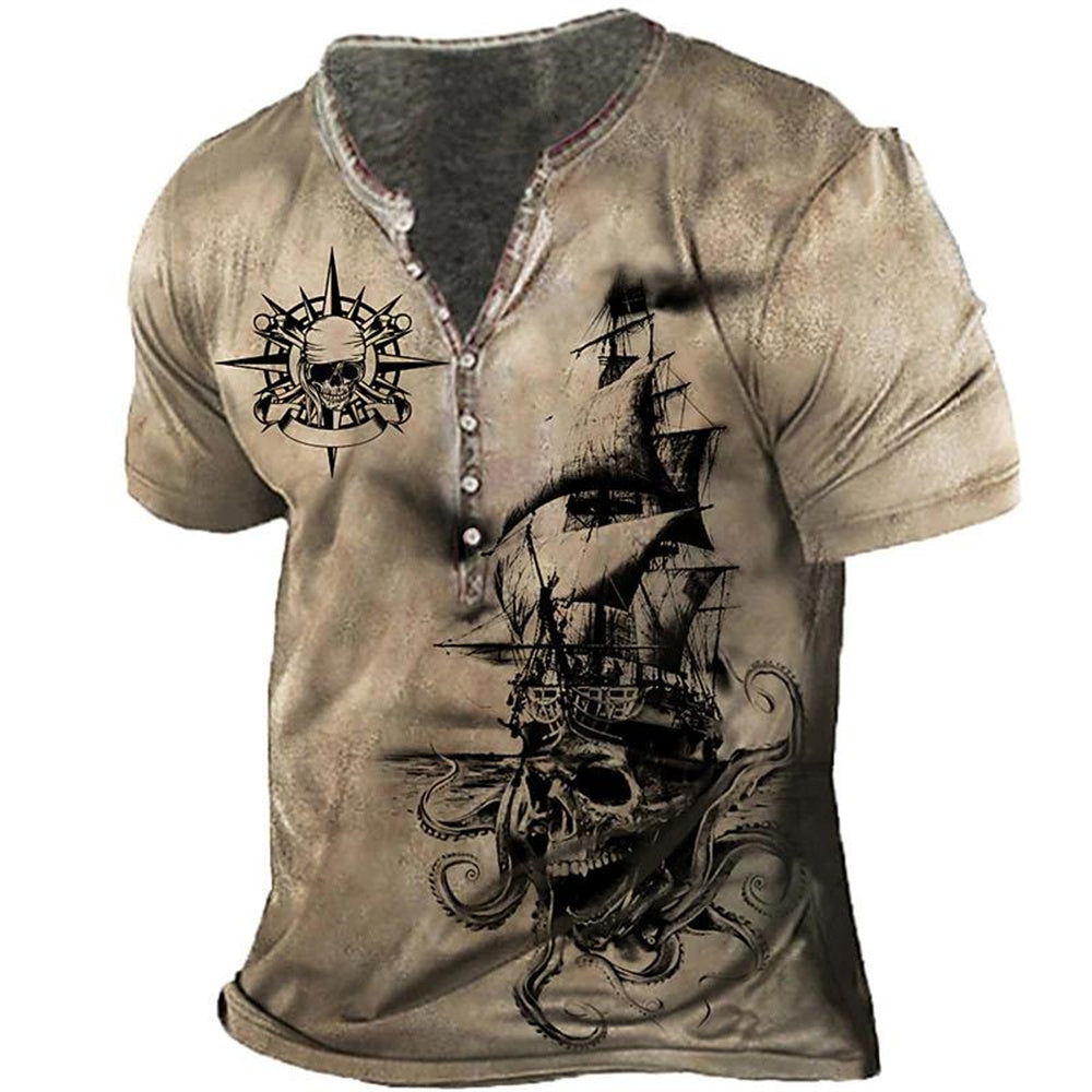 Men's Gothic Skull Graphic Shirt – Short Sleeve