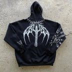 Punk Gothic Print Hoodie – S–XXL