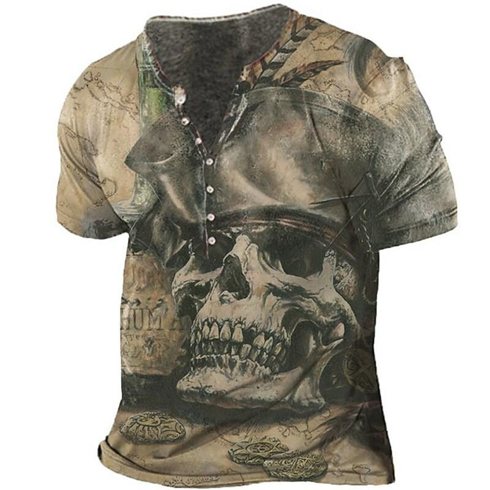 Men's Gothic Skull Graphic Shirt – Short Sleeve