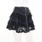 Women's Gothic Lace Mini Skirt – Black