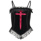 Women's Gothic Cropped Corset – Black