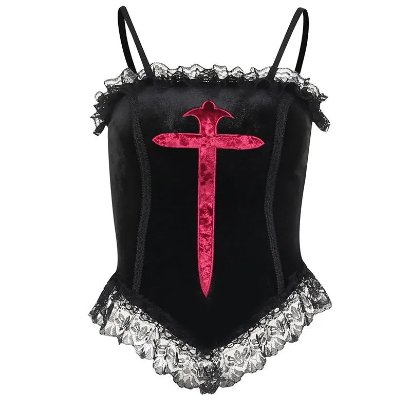 Women's Gothic Cropped Corset – Black