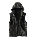 Black PU Leather Vest