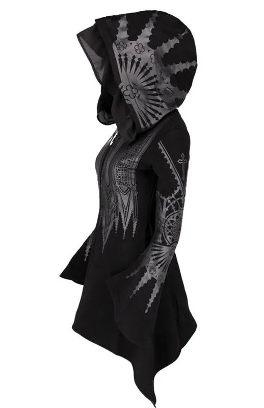 Gothic Hoodie – Black, Sizes S–5XL