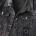 Women's Black Denim Vest – Sizes S–4XL