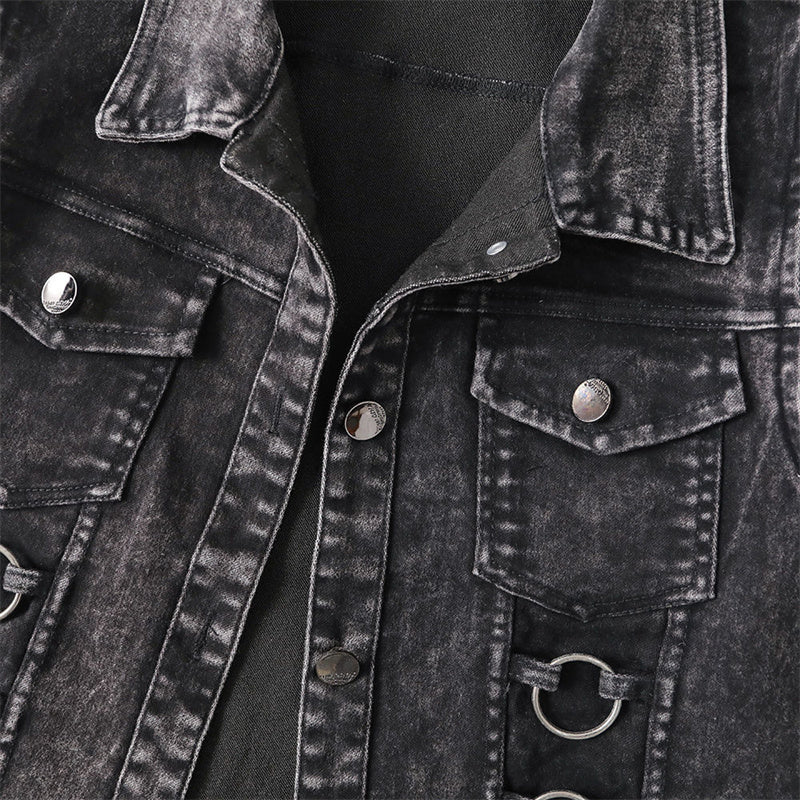 Women's Black Denim Vest – Sizes S–4XL